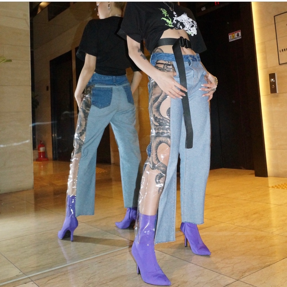 PVC Peekapoo Two Toned Jeans